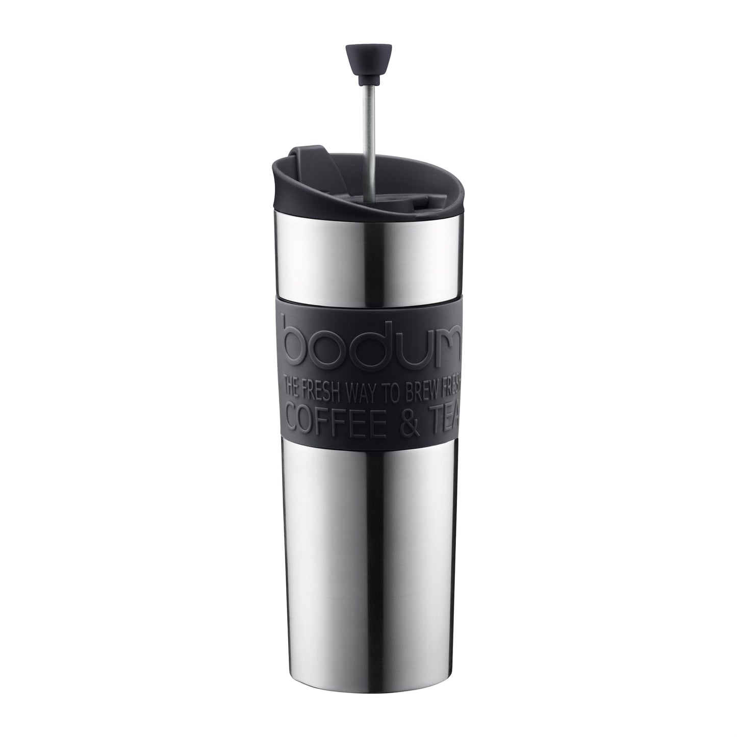 Bodum Travel Coffee & Tea Press Mug — All-in-One French Press, 15oz, BPA-Free