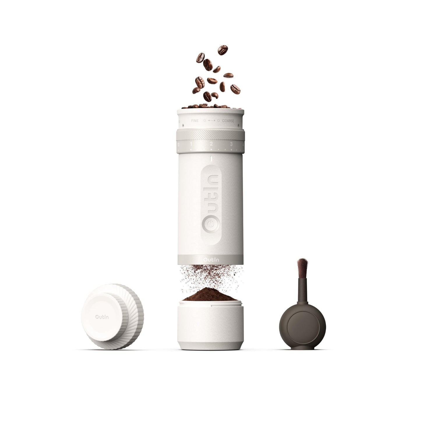 OutIn Fino Portable Electric Burr Coffee Grinder — 28 Grind Settings, Fast-Charge Battery