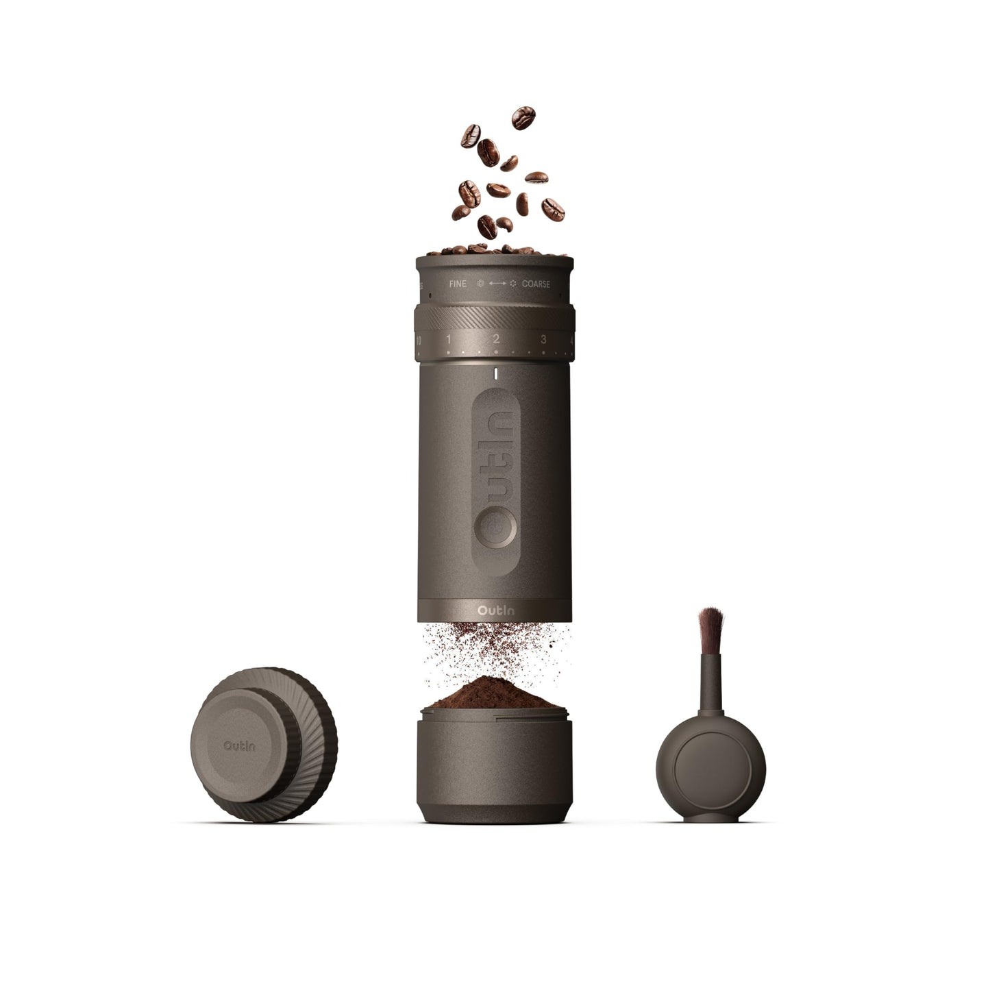 OutIn Fino Portable Electric Burr Coffee Grinder — 28 Grind Settings, Fast-Charge Battery